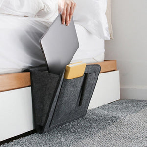 Bed Storage Bag Pockets Felt Bedside Hanging Table Sofa Bedroom Organizer Holder